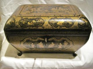 19th Century Chinoisserie Style English Tea Caddy | Circa 1870 photo