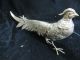 Rare Pair Of Italian Silverplate Figural Bird Statues Metalware photo 3