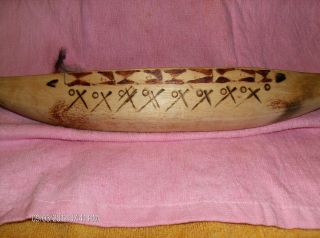 Small Antique Wooden Carved Canoe photo
