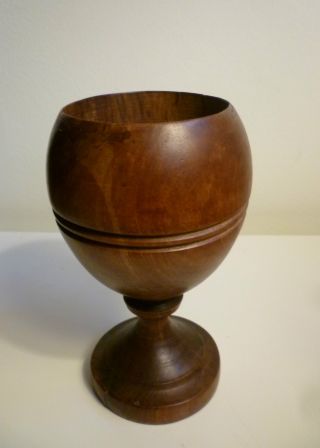 English Victorian Turned Wood Goblet,  Late 19th Century Height 7 1/2in. photo