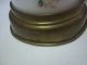Antique Brass Lamp Hand Painted Glass Base Two Brass Arms 1920 No Shades Lamps photo 6