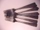 Six Antique Pewter Forks,  Coming Together With 6 Matching But Unusable Spoons Metalware photo 2