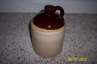 Vintage One Quart Brown Stoneware Crock Jug Usa Excellent photo