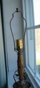 Antique Cast Iron Art Nouveau Lamp Lamps photo 3