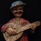 Antique Hand Carved Wood Band Americana Folk Art Fiddle Carved Figures photo 2