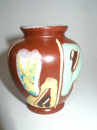 Small Retro West Germany Vase Excellent Example Of Retro Pottery Thick Glaze photo