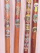 4 Antique Walking Canes Black Forest Stick 38 Badges Stick German Old Can Wood Other photo 4