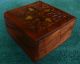Vintage Hand Carved Wood Box With Brass Inlay Boxes photo 1
