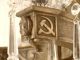 Unique Historical Russian Bronze Wall Lamp Christian Cross And Hammer & Sickle Lamps photo 3