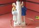 Vintage Hand Painted Ceramic Colonial Man And Woman Lamp Made In Japan And Usa Lamps photo 4
