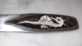 Really Unusual Letter Opener Lana Holland With Enamel Sea Horse photo