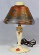 Small Antique Circa - 1930s Boudoir Lamp Painted Carnival Art Glass Shade Nr Lamps photo 1