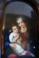 Antique /handpainted/ Madonna & Child/ Carved Woodtriptych /ceramic Tile/ Italy Tiles photo 4