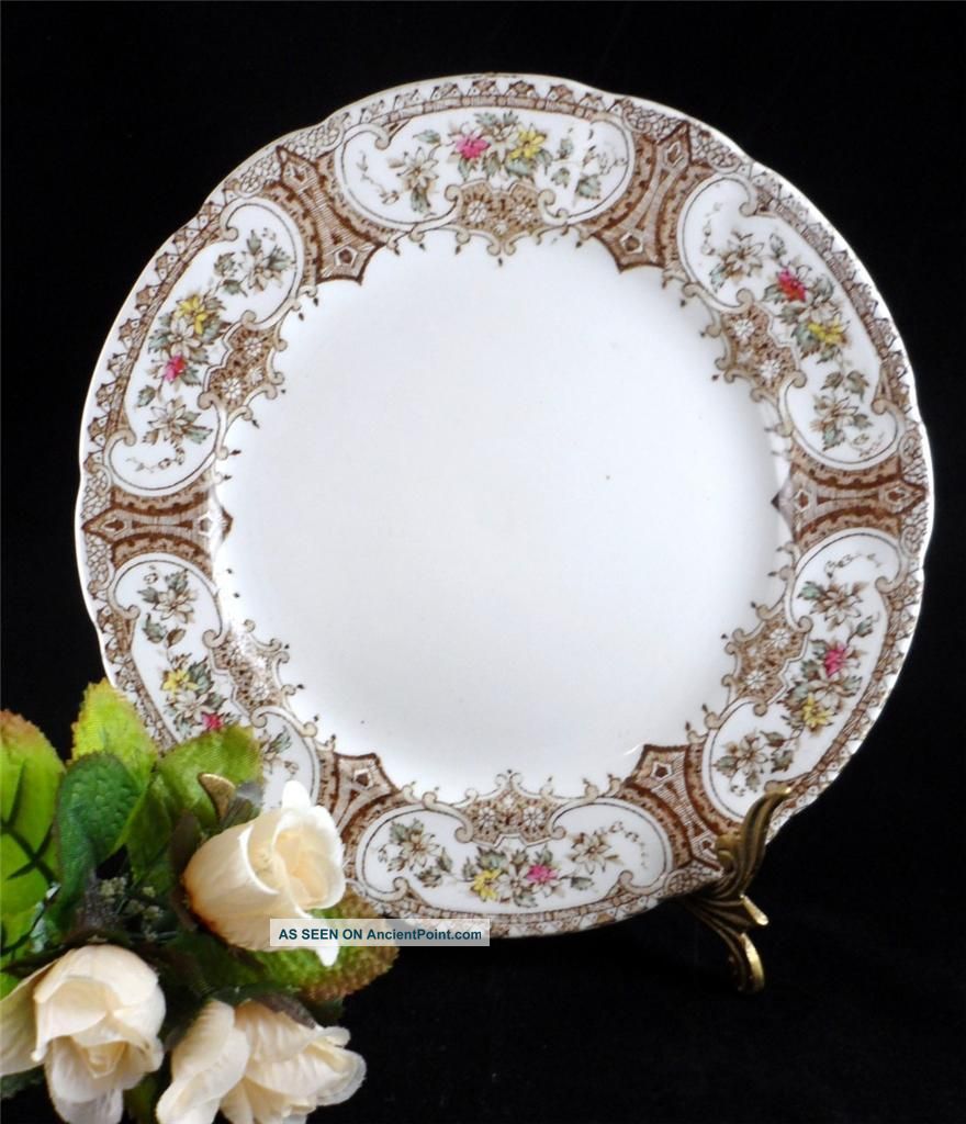 Victorian Floral Brown English Transferware Cws 