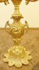 French Antique Pair Of Gilt Solid Bronze Candelabras 5 Arms 19th Metalware photo 4