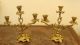 French Antique Pair Of Gilt Bronze Candelabras 3 Arms 19th Metalware photo 1