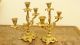 French Antique Pair Of Gilt Bronze Candelabras 3 Arms 19th Metalware photo 3