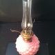Antique Miniature Oil Lamp Cased Pink Frosted Beehive Base Other photo 2