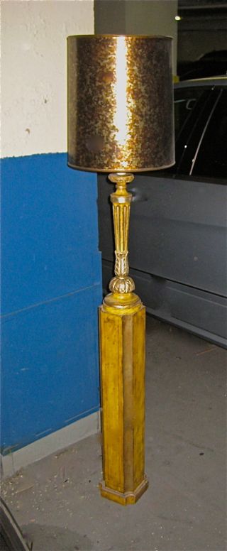 Rare Mid Century Hollywood Regency Hand - Carved,  Gilded Standing Lamp,  Eames Era photo