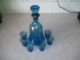 Blue Glass Decanter & 6 Matching Glasses (sherry Set) Decanters photo 1