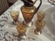 Amber And Sterling Silver Overlay Pitcher And Glasses Pitchers photo 7