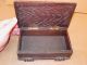 Arts & Crafts Hand Carved Wood Trinket - Hanky - Jewelry Box,  Shield & Rabbit Scene Boxes photo 2