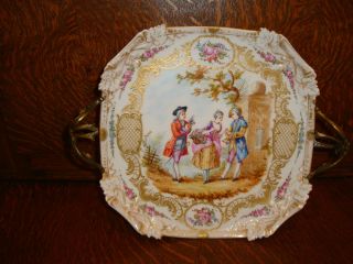 Limoges Antique Hand Painted Plateau Tray photo