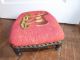 Rare 19thc Antique French Handmade Needle Point Foot Stool W Horse In Needlework Other photo 5