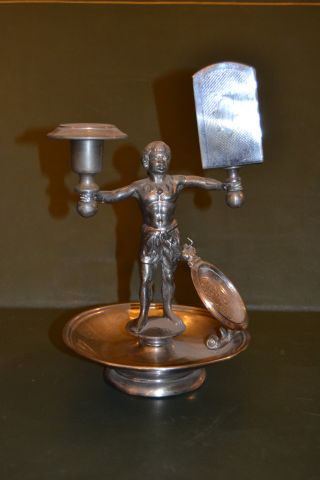 Rare Pewter Blackmore Candlestick And Watch Support photo