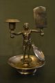 Rare Pewter Blackmore Candlestick And Watch Support Metalware photo 1