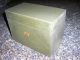 Wood Box Weis Storage Card File Box Dovetailed Sides Painted Green Boxes photo 6