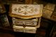 Vintage Italian Florentine Gold Gilt White Tole Toleware Jewelry Box Chest Chic Toleware photo 1