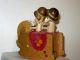 Romeo Juliet Music Box Elephant Rocking Wood Love Story Japan Mid Century Other photo 5