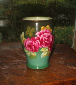 Antique Royal Bonn Hand Painted Rose 6 1/2 In.  Porcelain Vase Germany photo