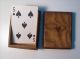 Antique Gaming Marker/token Box Red Heart - Shaped Inlay Wood Veneer Whist Game Boxes photo 9