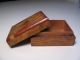 Antique Gaming Marker/token Box Red Heart - Shaped Inlay Wood Veneer Whist Game Boxes photo 8
