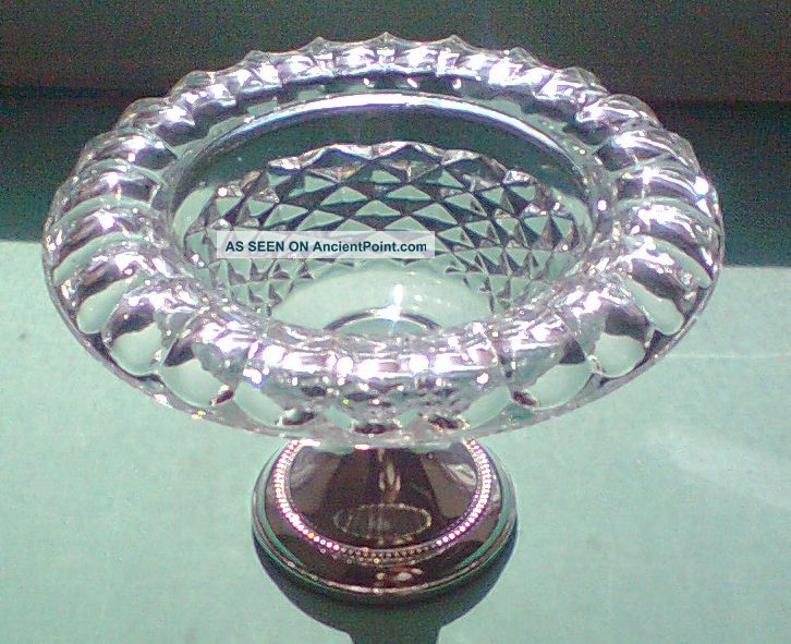 Crystal Presentation Bowl On Silverplated Feet Bowls photo