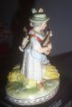 Antique German Dresden C.  Thieme Porcelain Figurine Boy & Girl Great Details Figurines photo 3
