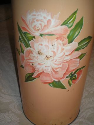 Vintage Pink Rose Umbrella Stand 50 ' S Pink Floral photo