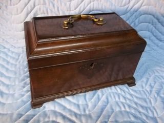 Antique English Mahogany Chippendale Tea Caddy 18th Century photo