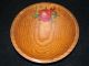Great Antique Wood Bowl W/ Apple Painted Decorations Turned Oak Home Decor A+ Bowls photo 1
