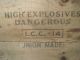 Wooden Crate Box High Explosives Dangerous I.  C.  C.  - 14 Union Made Side Panel Boxes photo 6