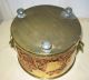 Large Antique Brass Copper Pot Planter Tub With Lion Handles And Scenes Metalware photo 10