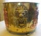 Large Antique Brass Copper Pot Planter Tub With Lion Handles And Scenes Metalware photo 8
