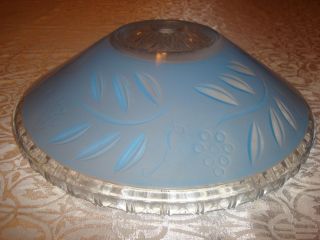 Pair Blue Glass Flush Mount Lamp Shades 12 Inch photo