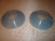 Pair Blue Glass Flush Mount Lamp Shades 12 Inch Lamps photo 3
