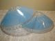 Pair Blue Glass Flush Mount Lamp Shades 12 Inch Lamps photo 6