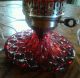 Vintage Set Of Cranberry/red Glass Electric Lanterns Lamps photo 1