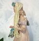 Vtg Cordey 5088 Standing Lady W/ Lace Veil Basket Of Blue Roses Statue Figurines photo 3