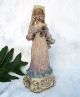 Vtg Cordey 5088 Standing Lady W/ Lace Veil Basket Of Blue Roses Statue Figurines photo 5